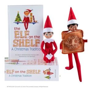 NWT Elf on the Shelf Boy + Book & Polar Props Toasty Roasty Prop & Outfit Bundle